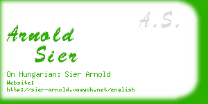 arnold sier business card